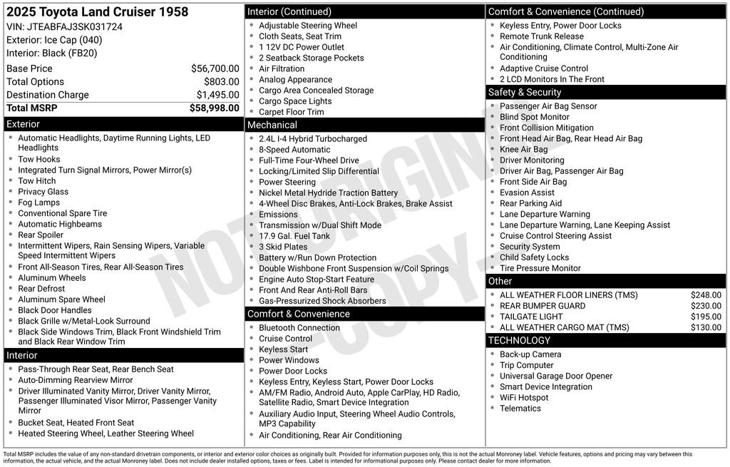 Used 2025 Toyota Land Cruiser 1958 image 31