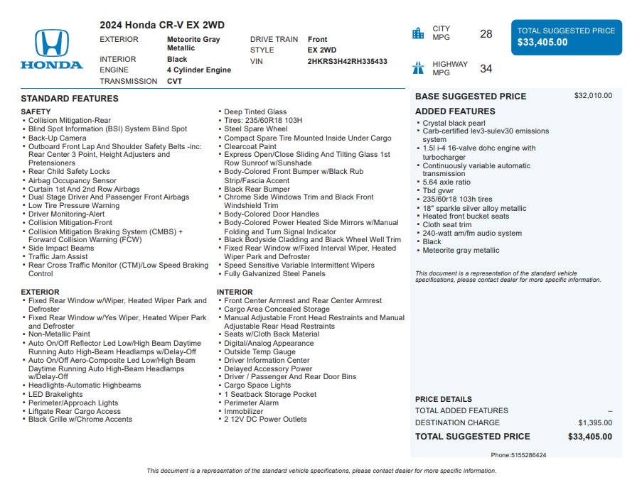 Used 2024 Honda CR-V EX image 3