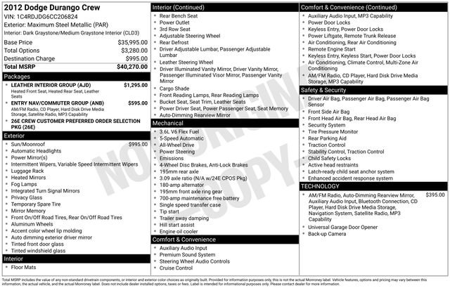 Used 2012 Dodge Durango Crew w/ Leather Interior Group AWD/4WD image 8