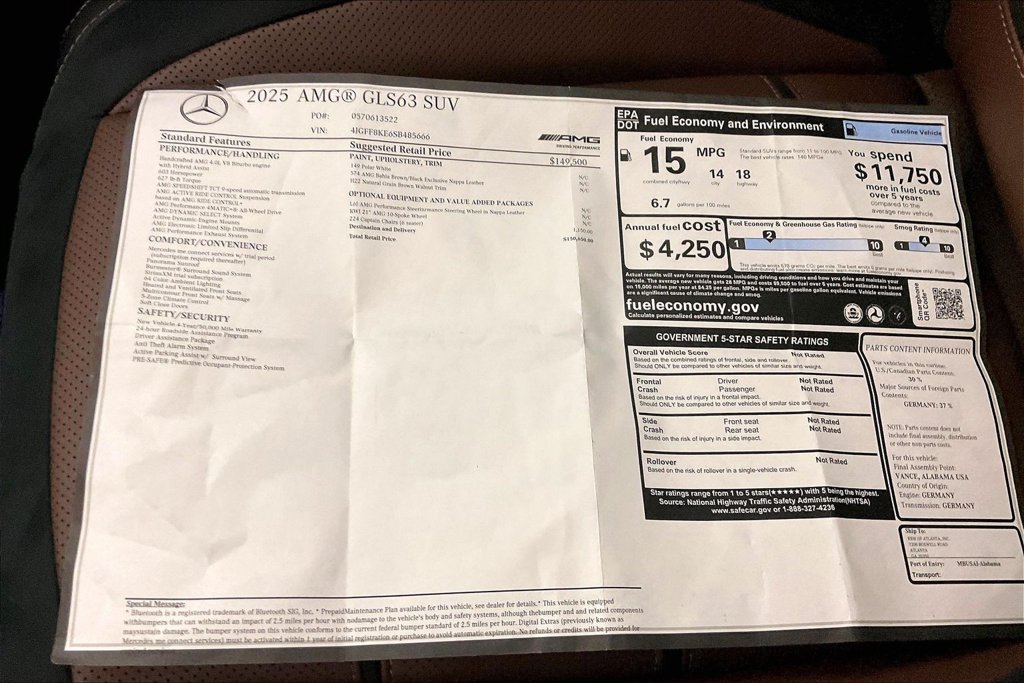 Certified 2025 Mercedes-Benz GLS 63 AMG 4MATIC image 22