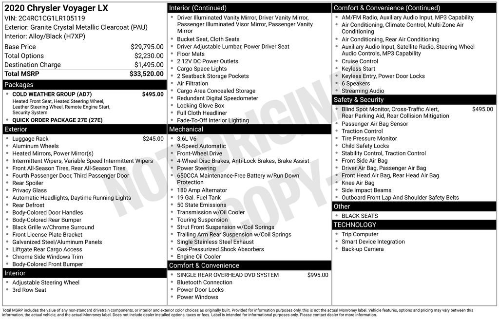 Used 2020 Chrysler Voyager LX w/ Cold Weather Group image 6