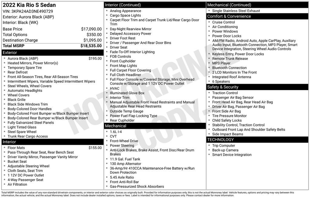 Used 2022 Kia Rio S image 3