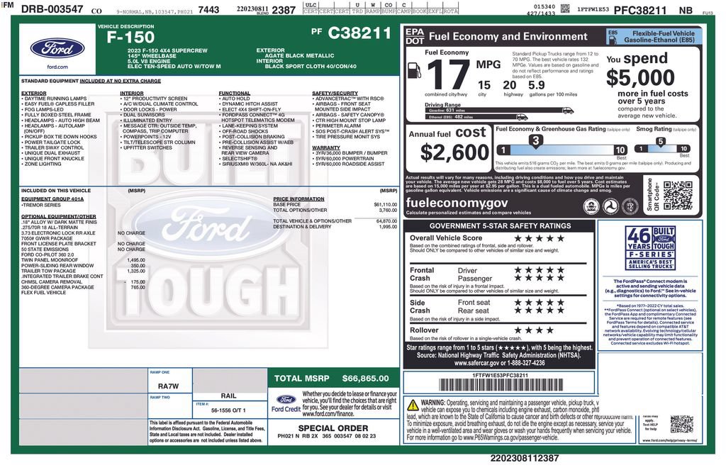 Used 2023 Ford F150 Tremor w/ Trailer Tow Package AWD/4WD image 26
