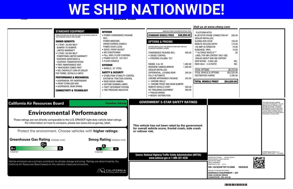 New 2026 Chevrolet Express 3500 Extended w/ Driver Convenience Package