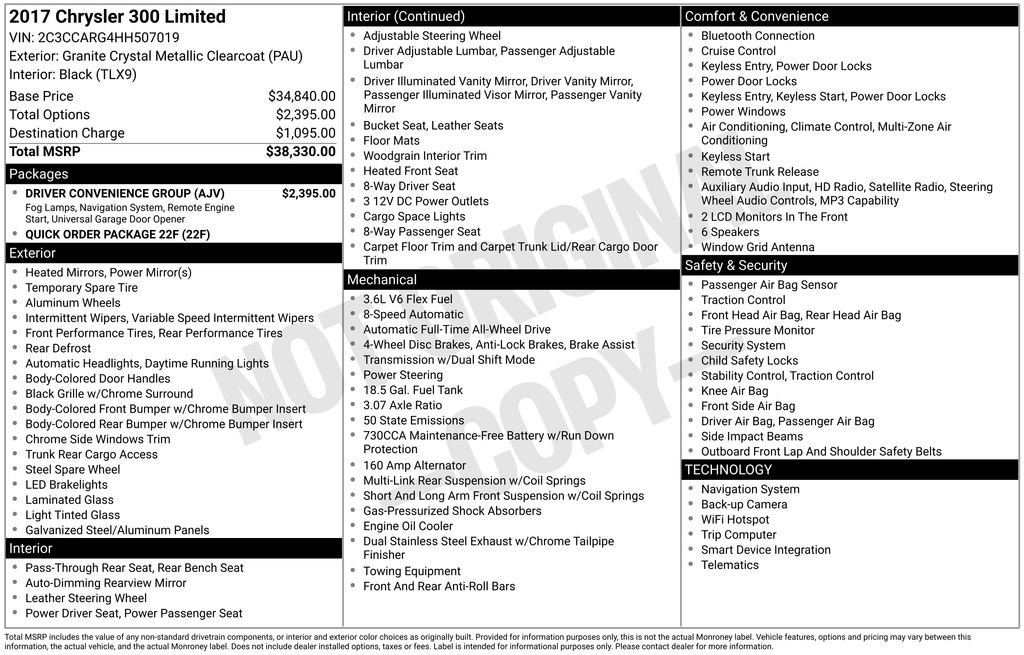Used 2017 Chrysler 300 Limited w/ Driver Convenience Group AWD/4WD image 6
