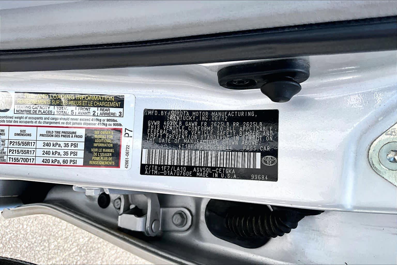 Used 2012 Toyota Camry XLE w/ Leather Pkg FWD image 34
