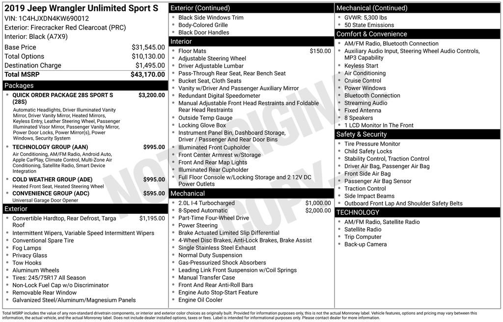 Used 2019 Jeep Wrangler Unlimited Sport S image 5