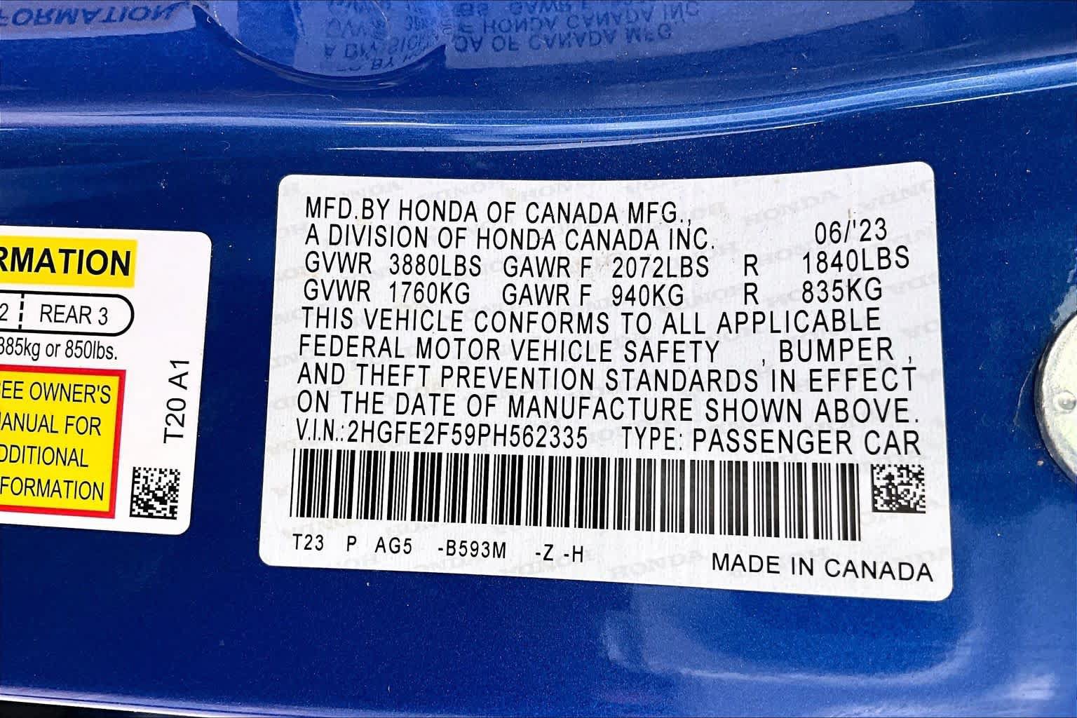 Used 2023 Honda Civic Sport image 35