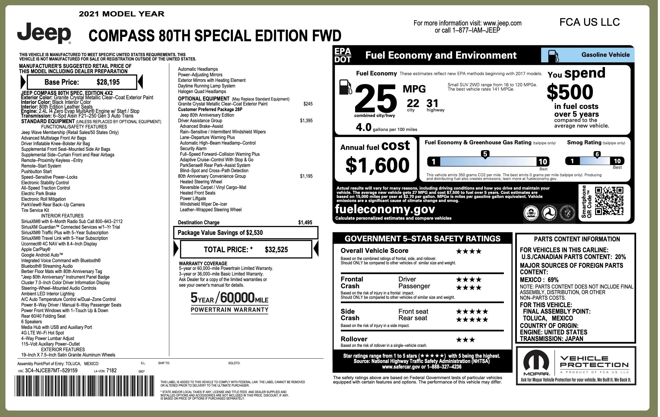 Used 2021 Jeep Compass Latitude w/ Driver Assistance Group image 3