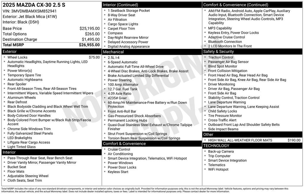Used 2025 MAZDA CX-30 AWD 2.5 S image 5