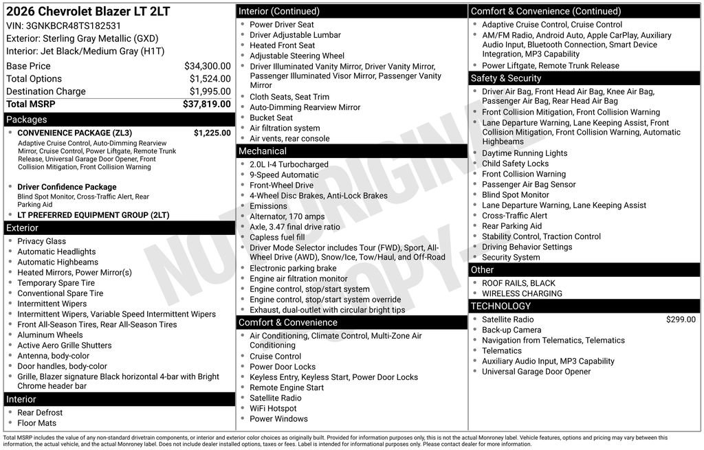 New 2026 Chevrolet Blazer LT w/ Convenience Package FWD image 28