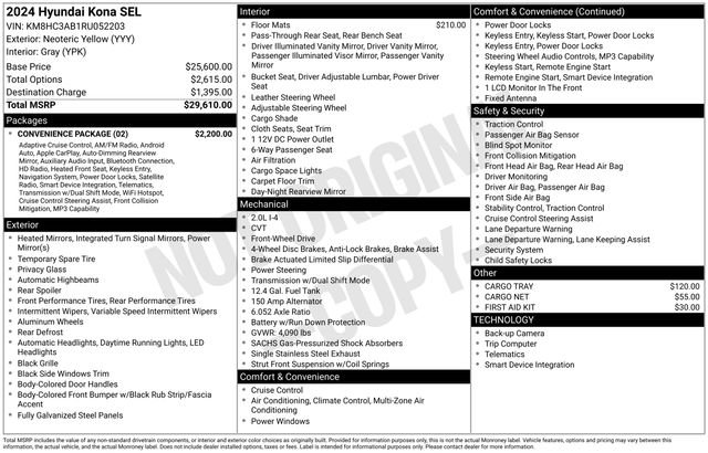 Used 2024 Hyundai Kona SEL w/ Convenience Package FWD image 32
