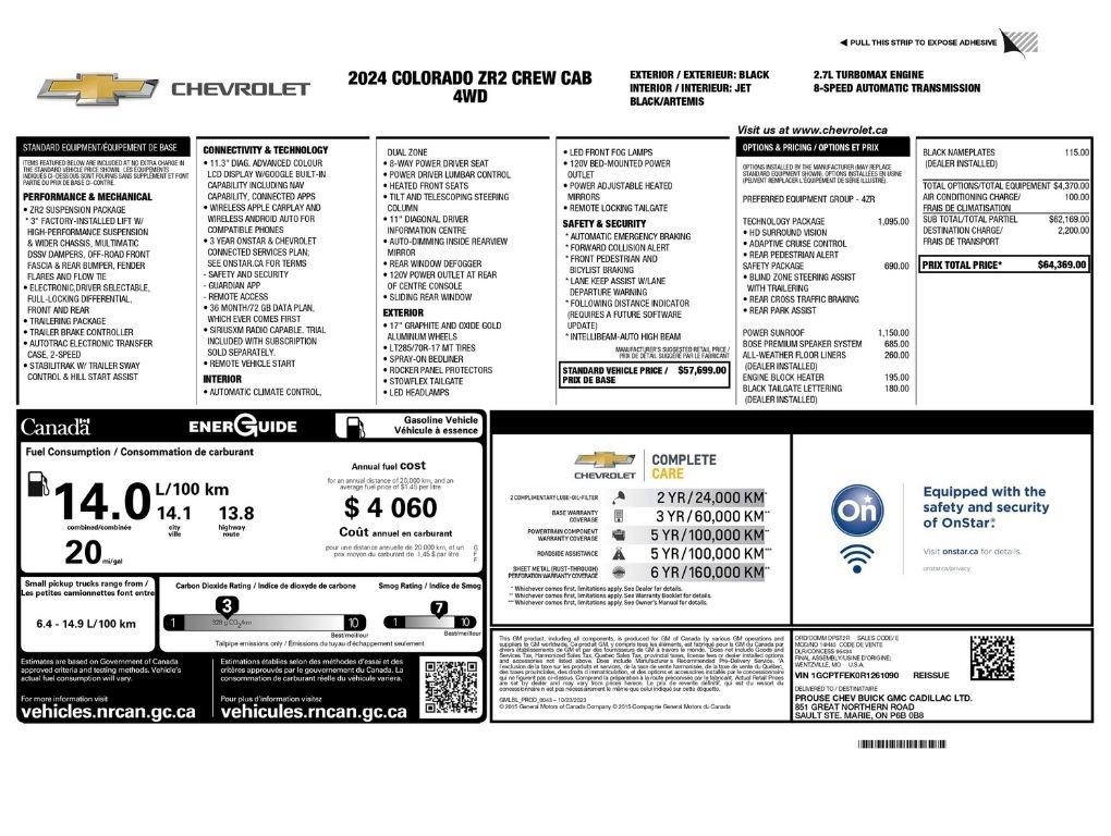 Used 2024 Chevrolet Colorado ZR2 w/ Technology Package AWD/4WD image 2