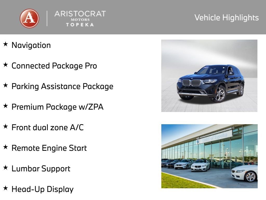 Used 2024 BMW X3 xDrive30i w/ Premium Package w/ZPA image 2