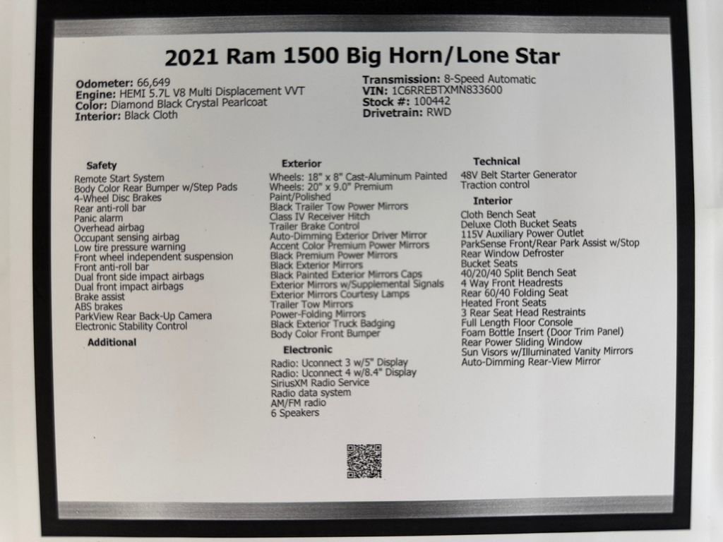 Used 2021 RAM 1500 Big Horn RWD image 48