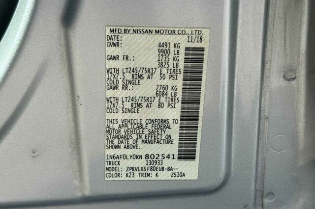 Used 2019 Nissan NV 3500 SV w/ Back Door Glass Package image 27