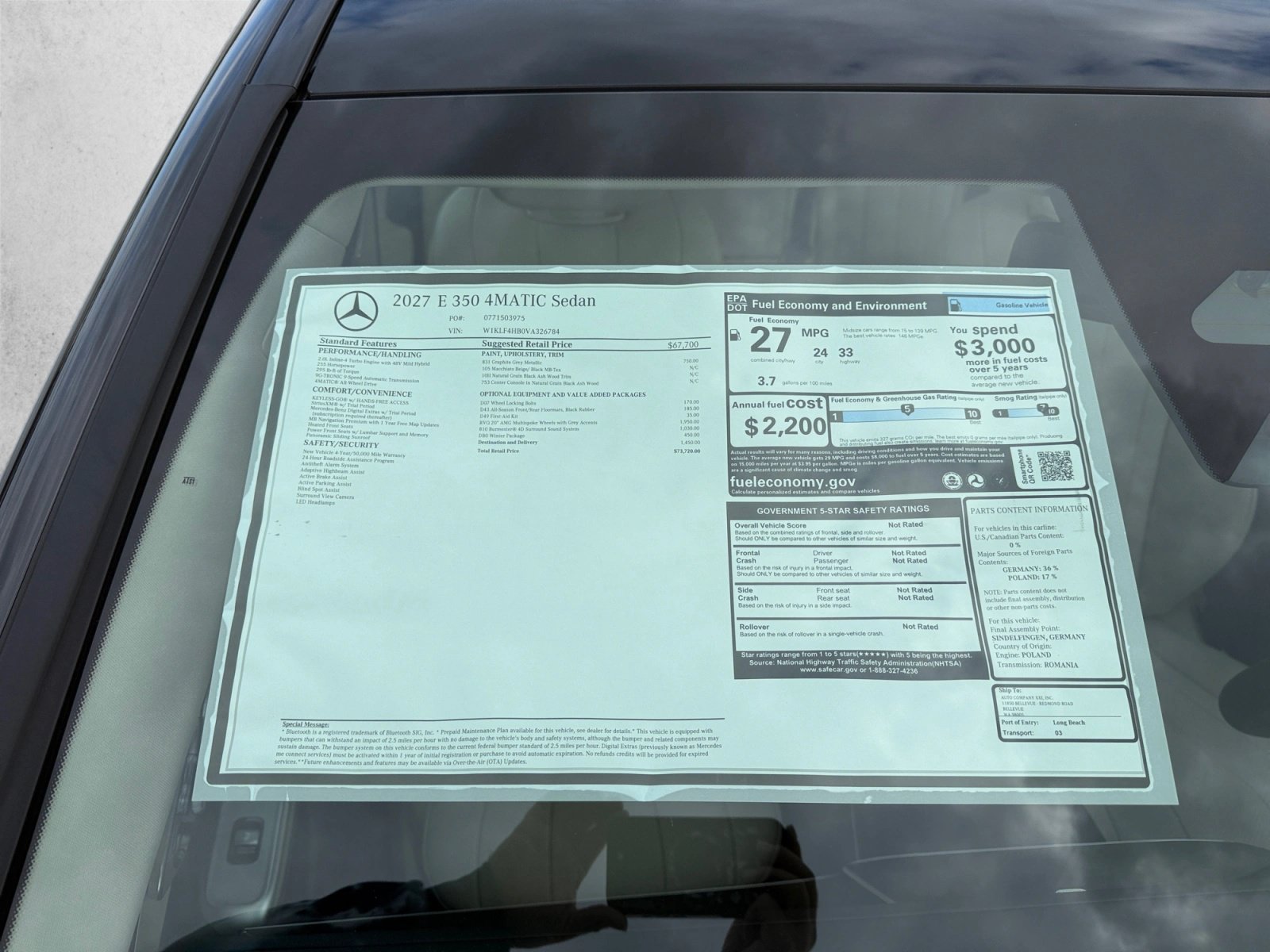 New 2027 Mercedes-Benz E 350 4MATIC Sedan image 19