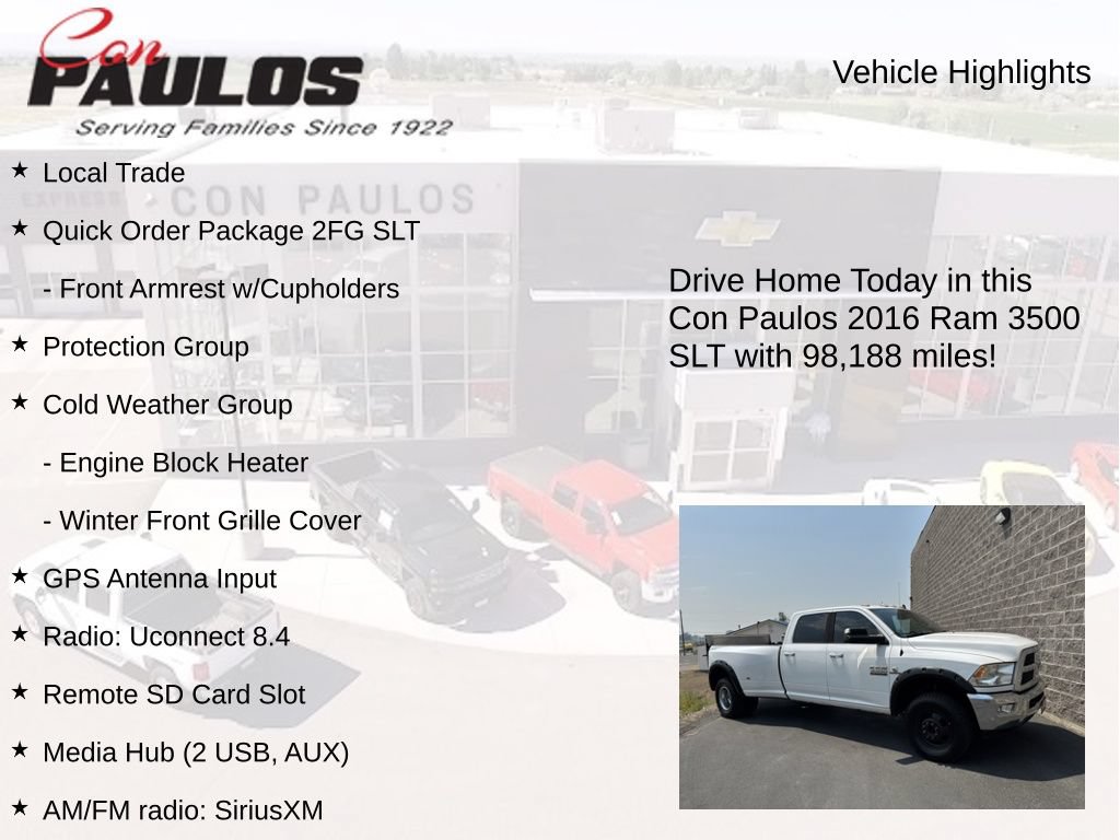 Used 2016 RAM 3500 SLT w/ Cold Weather Group AWD/4WD image 8