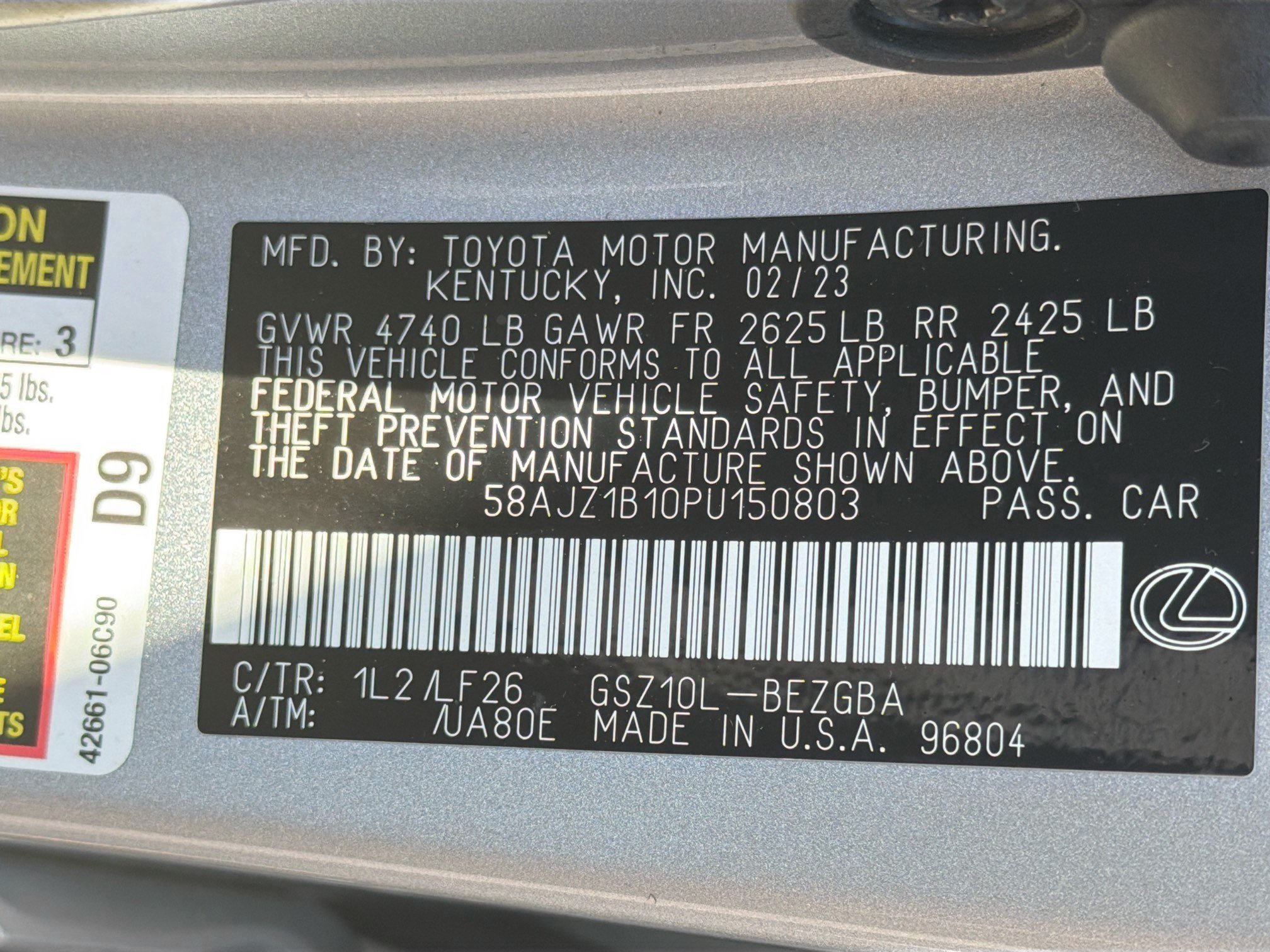 Used 2023 Lexus ES 350 F Sport w/ Accessory Package (Z2) FWD image 45