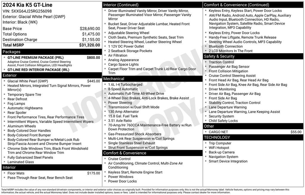 Certified 2024 Kia K5 GT-Line w/ GT-Line Premium Package image 7