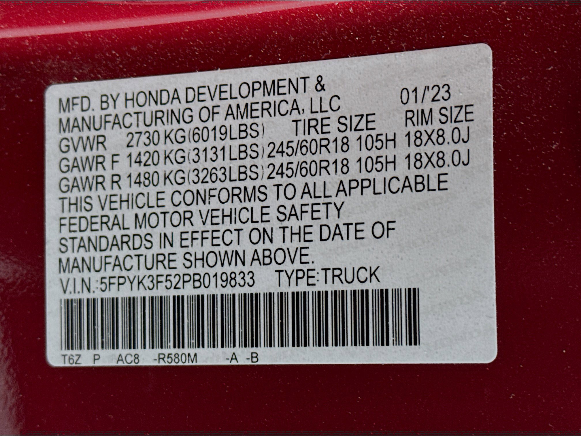 Certified 2023 Honda Ridgeline RTL image 31