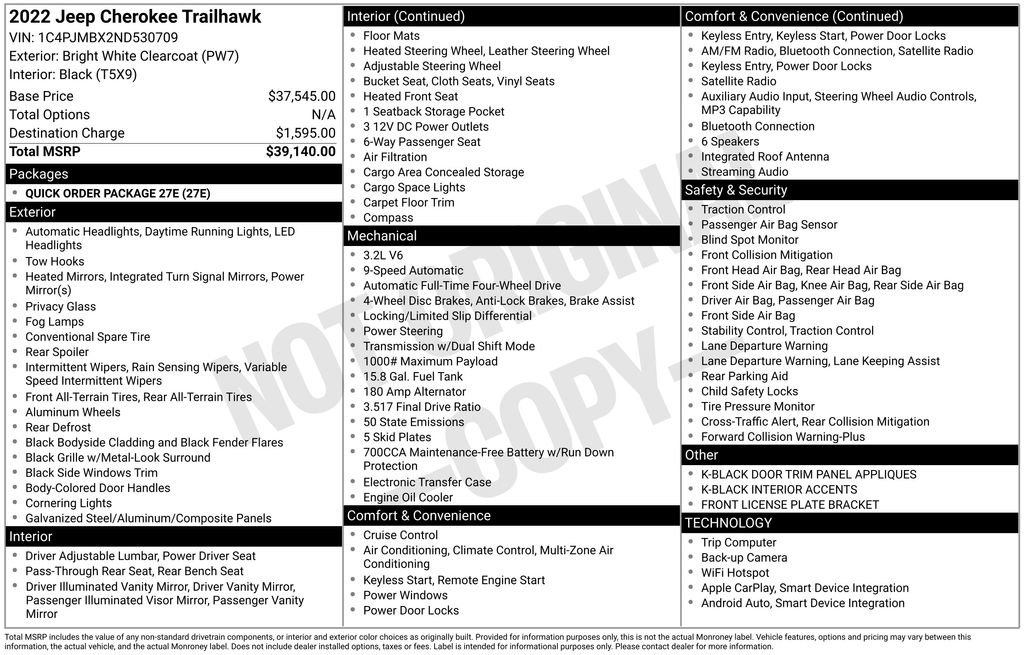 Used 2022 Jeep Cherokee Trailhawk image 39