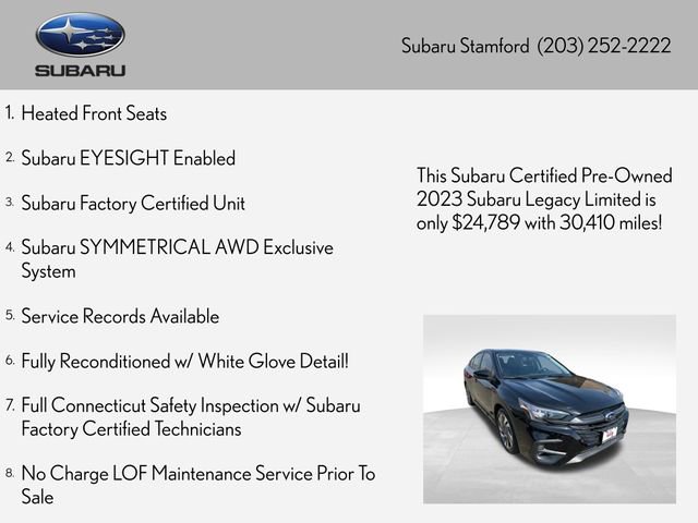 Certified 2023 Subaru Legacy Limited image 2