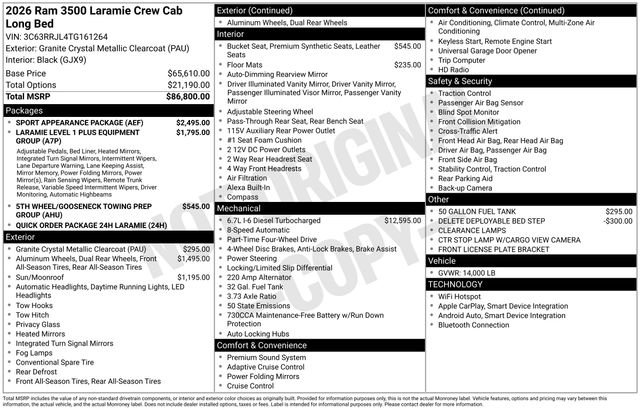 New 2026 RAM 3500 Laramie w/ Sport Appearance Package image 2
