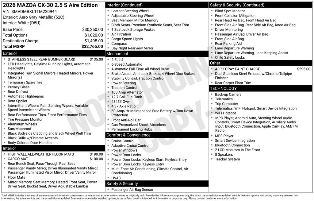 New 2026 MAZDA CX-30 Aire Edition AWD/4WD image 7