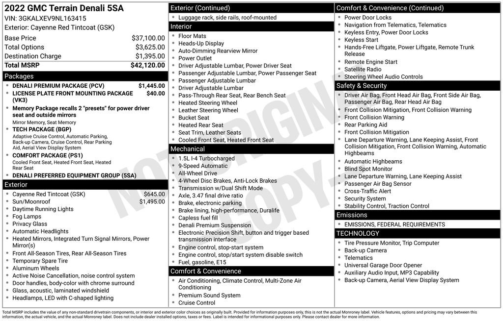 Used 2022 GMC Terrain Denali w/ Denali Premium Package image 6