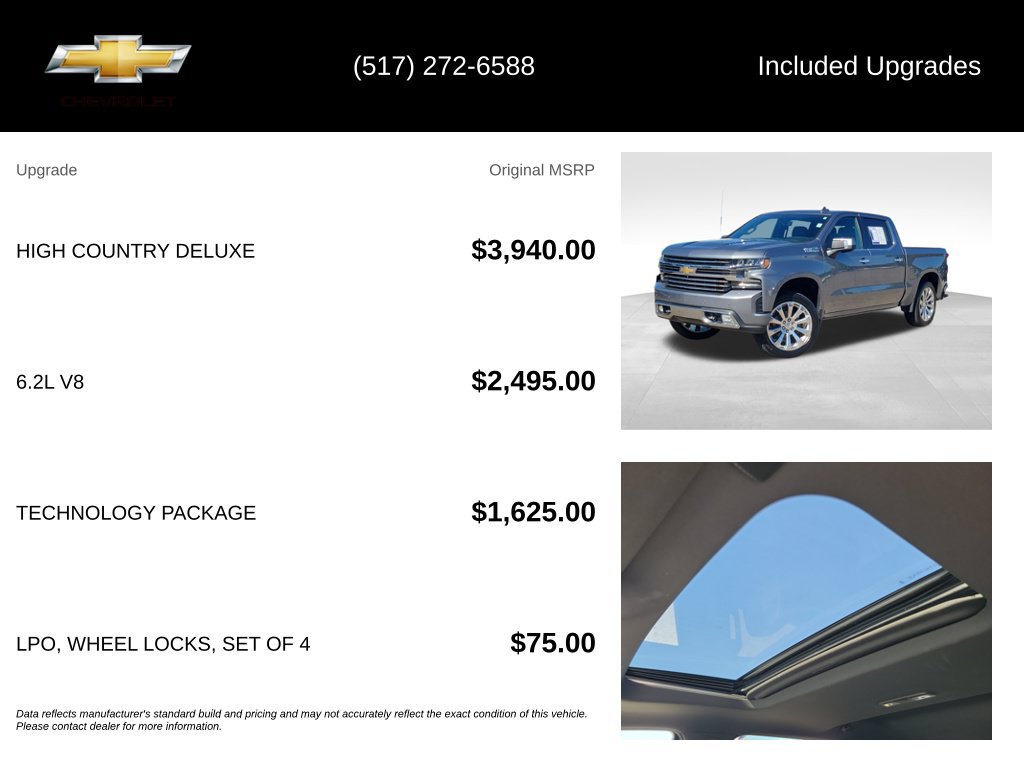 Used 2019 Chevrolet Silverado 1500 High Country w/ Technology Package AWD/4WD image 5