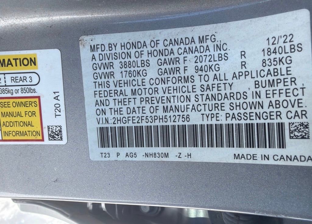 Certified 2023 Honda Civic Sport image 16