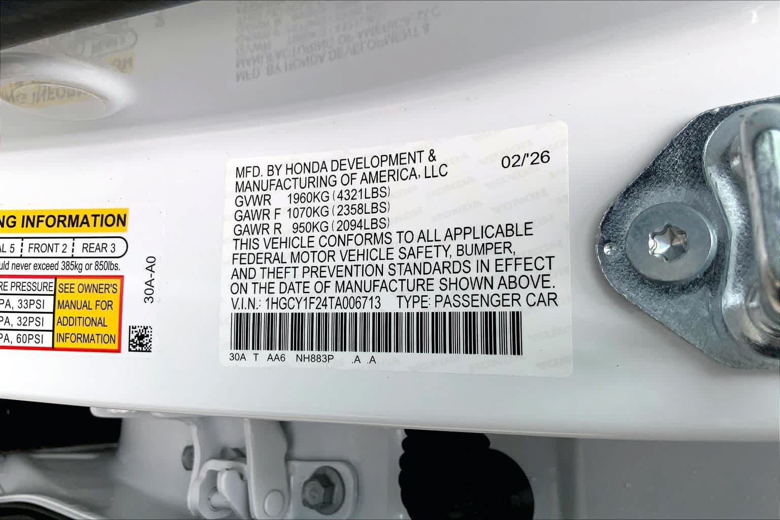 New 2026 Honda Accord LX image 12