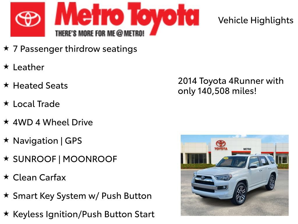 Used 2014 Toyota 4Runner Limited AWD/4WD image 8