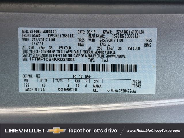 Used 2019 Ford F150 XL w/ Equipment Group 101A Mid RWD image 10
