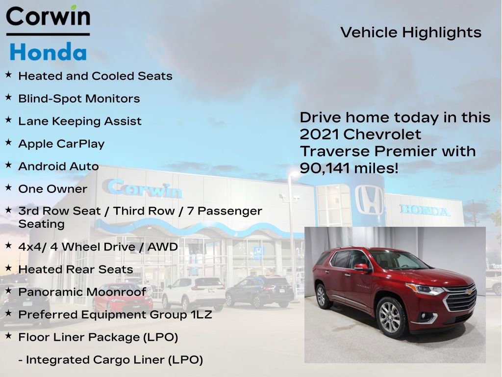 Used 2021 Chevrolet Traverse Premier w/ LPO, Floor Liner Package image 7