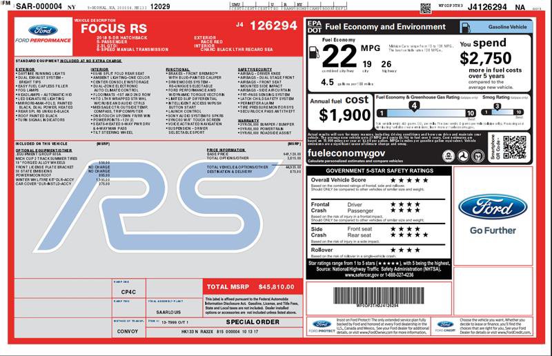 Used 2018 Ford Focus RS image 3