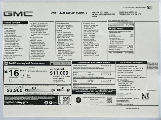 New 2026 GMC Yukon AT4 Ultimate w/ LPO, Floor Liner Package AWD/4WD image 21