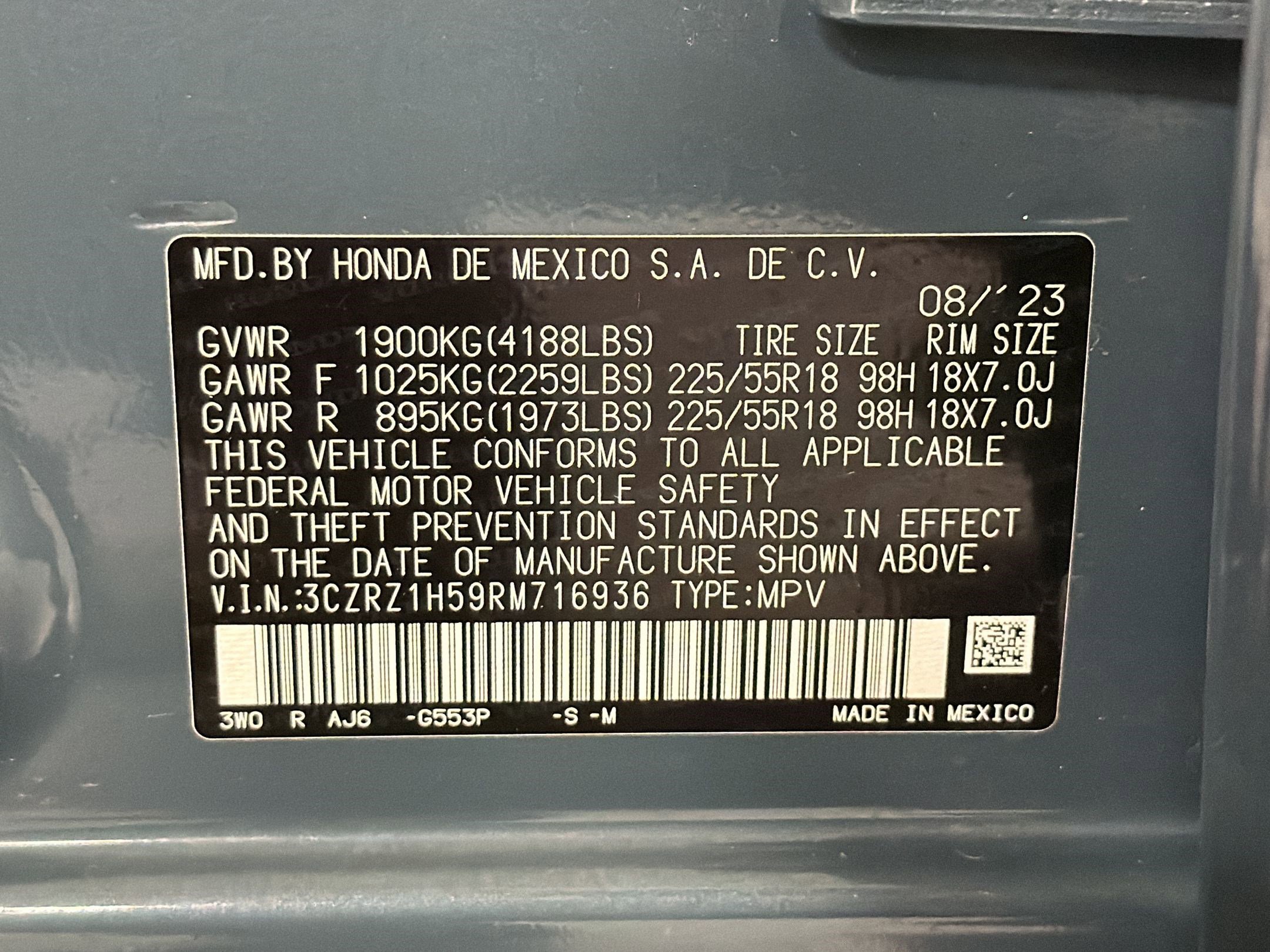 Certified 2024 Honda HR-V Sport image 19