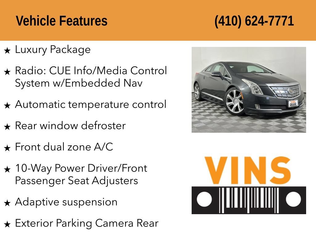Used 2014 Cadillac ELR w/ Luxury Package FWD image 5