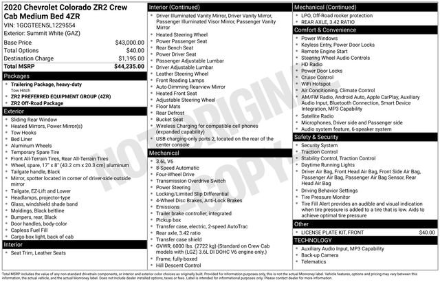 Used 2020 Chevrolet Colorado ZR2 AWD/4WD image 15