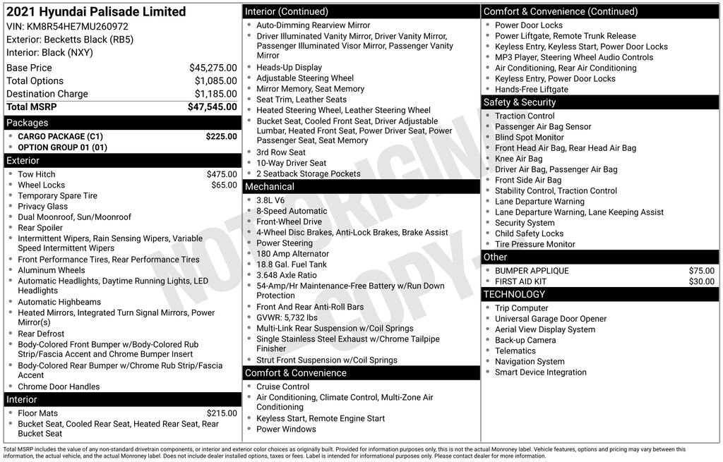 Used 2021 Hyundai Palisade Limited w/ Cargo Package image 36