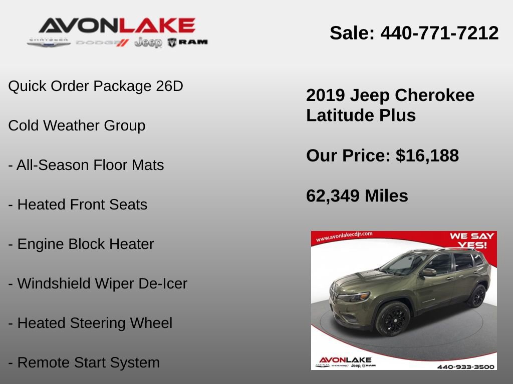 Used 2019 Jeep Cherokee Latitude Plus w/ Cold Weather Group image 6