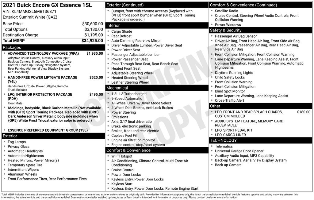 Certified 2021 Buick Encore GX Essence w/ Advanced Technology Package image 6