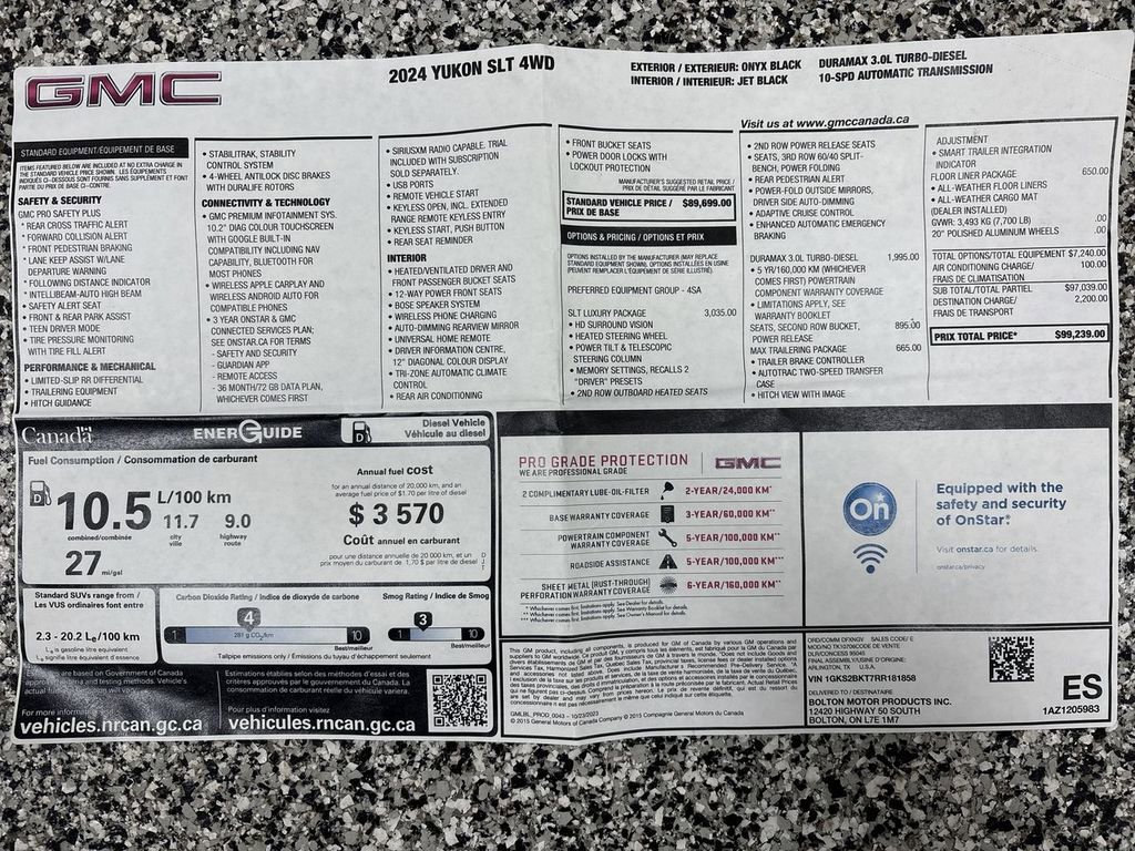 Used 2024 GMC Yukon SLT w/ SLT Luxury Package image 71