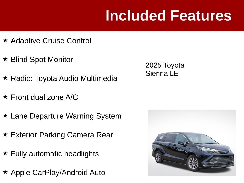 Used 2025 Toyota Sienna LE FWD image 3