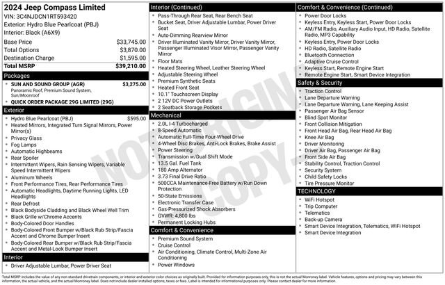 Used 2024 Jeep Compass Limited w/ Sun and Sound Group AWD/4WD image 38