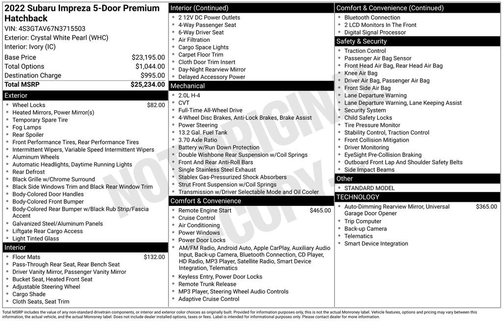 Used 2022 Subaru Impreza Premium image 36