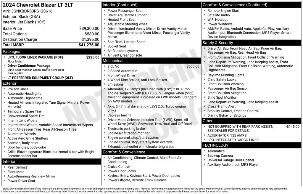 Certified 2024 Chevrolet Blazer LT w/ LPO, Floor Liner Package image 34