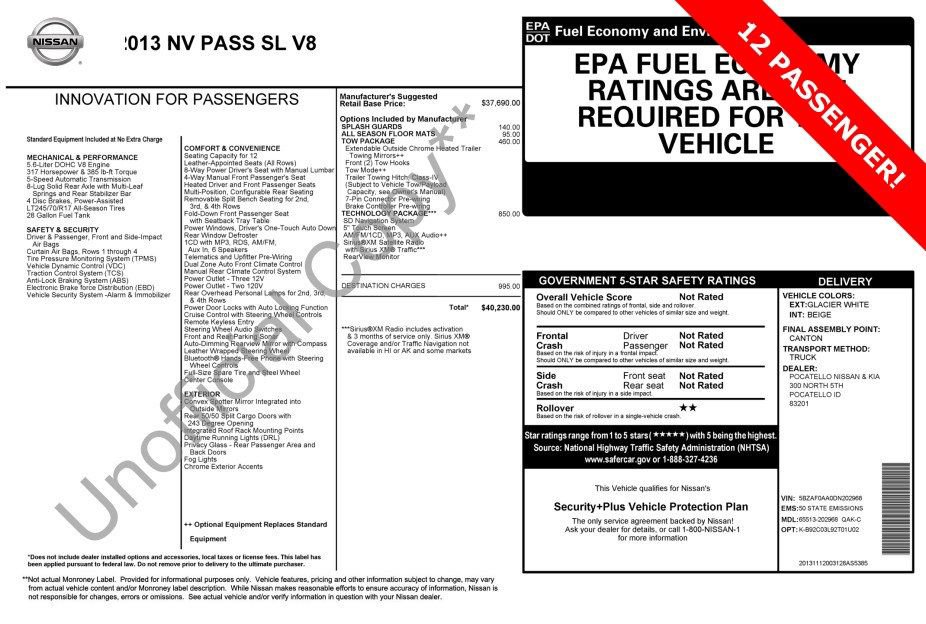 Used 2013 Nissan NV 3500 SL w/ Technology Pkg image 25